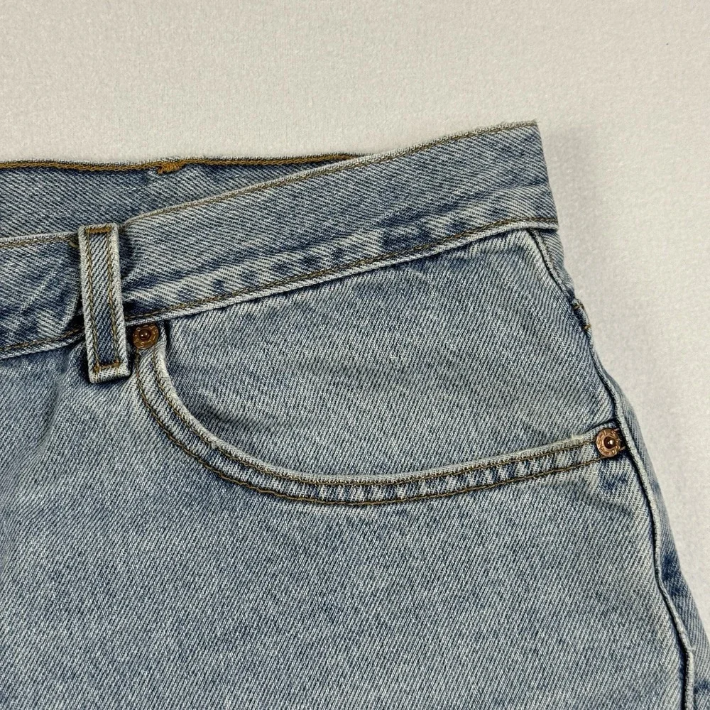 Vintage Levis 505 Mens Shorts Size 42 Distressed Light‎ Wash Blue Denim Sm Flaw